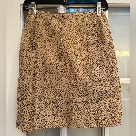 Vintage Wilsons Leather Chic Leopard Cheetah Print Skirt 100% Leather Size XS - Picture 1 of 15
